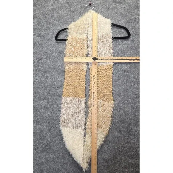 Mixit Scarf Womens One Size Cream Tan Infinity Loop Fuzzy Boucle Knit Chunky - Picture 9 of 9